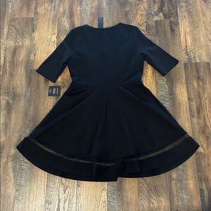 NWT! Lulus Sheer Factor Black Mesh Skater Dress